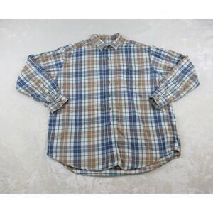 VINTAGE Woolrich Shirt Mens 2XL XXL Blue Button Up Cowboy Western Long Sleeve*